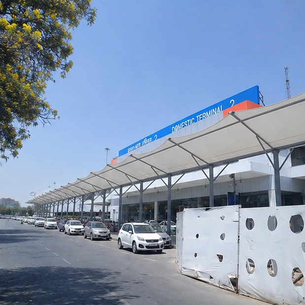 IGI Airport, Terminal 2, Delhi tensile structure, Ekra Decor &mdash; photograph 3
